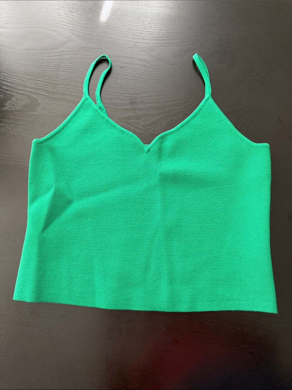 Express - Green V-Neck Spaghetti Strap Camisole